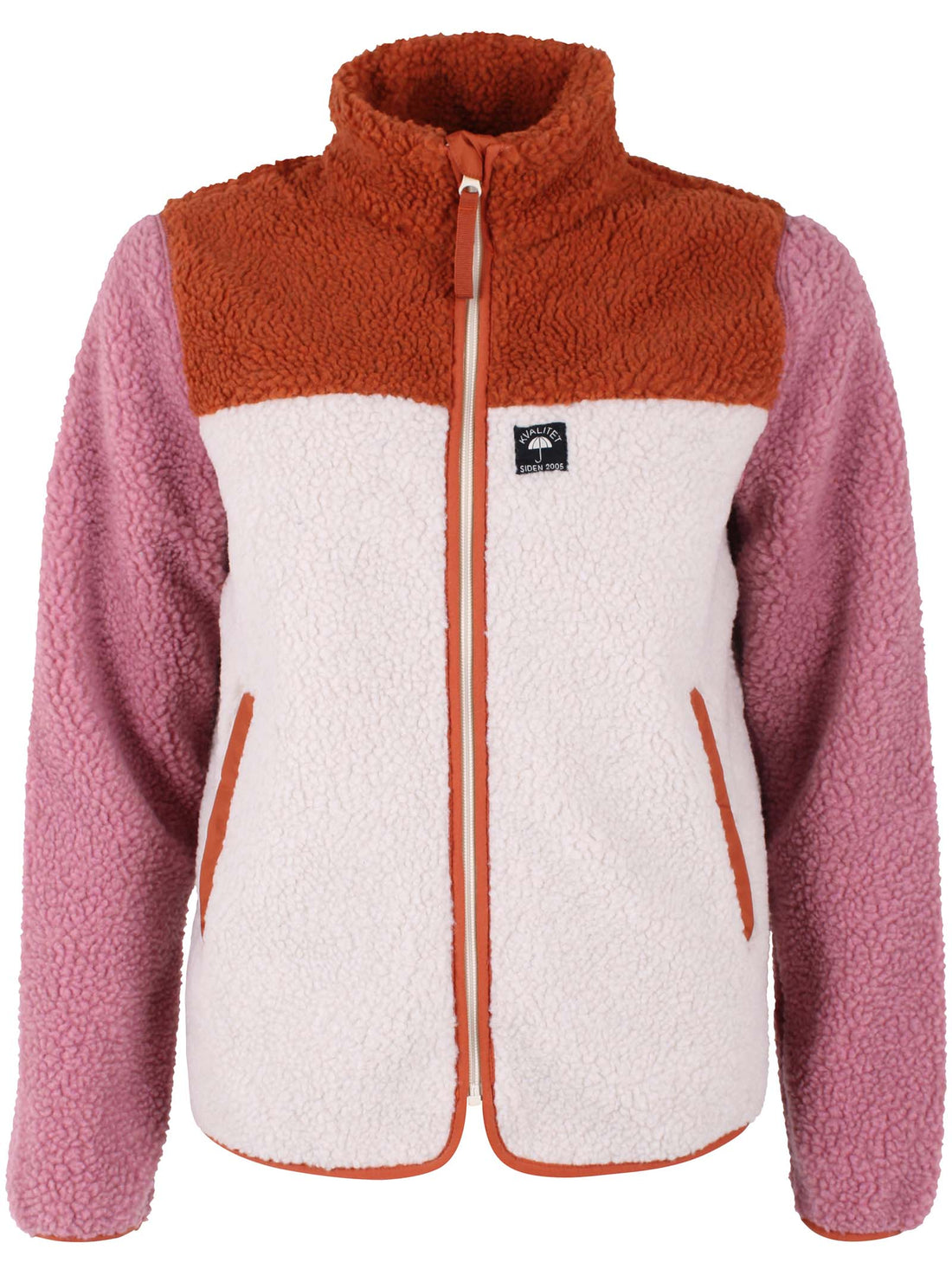 Danebirk Fleece Zip-Up Old Rose/Rust/Lt Beige