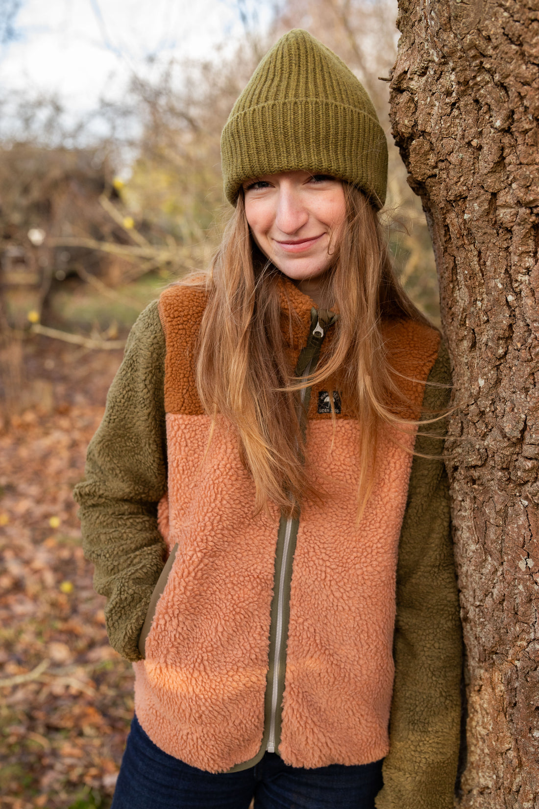 Danebirk Fleece Zip-Up Khaki/Antique Rose TOBACCO