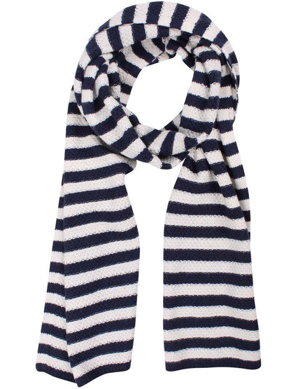 Daneboa Wool Knit Scarf Dk Navy/Lt Beige