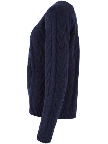Danecable Knit Wool Sweater Dk Navy