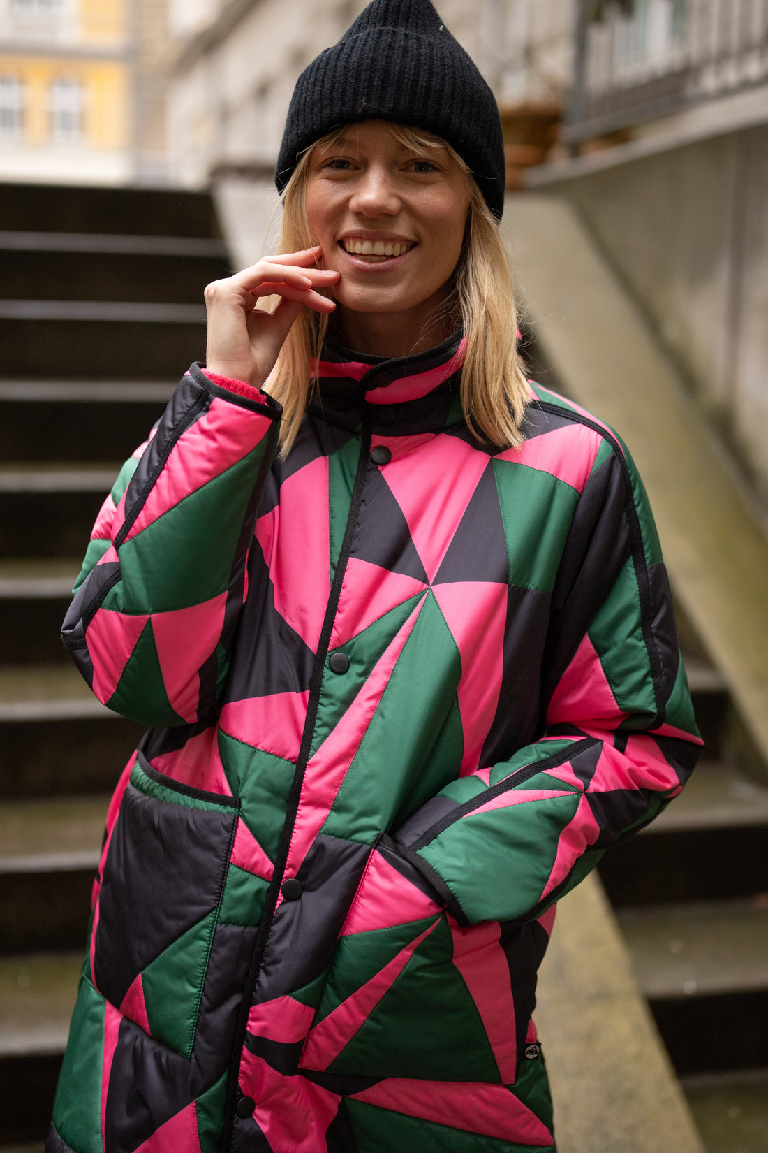 Danecherry Thermo Jacket Dark Pine/Black/Bright Pink