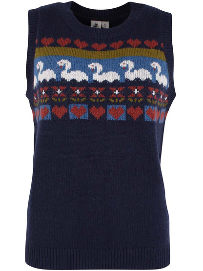 Danecuddle Wool Vest Dk Navy
