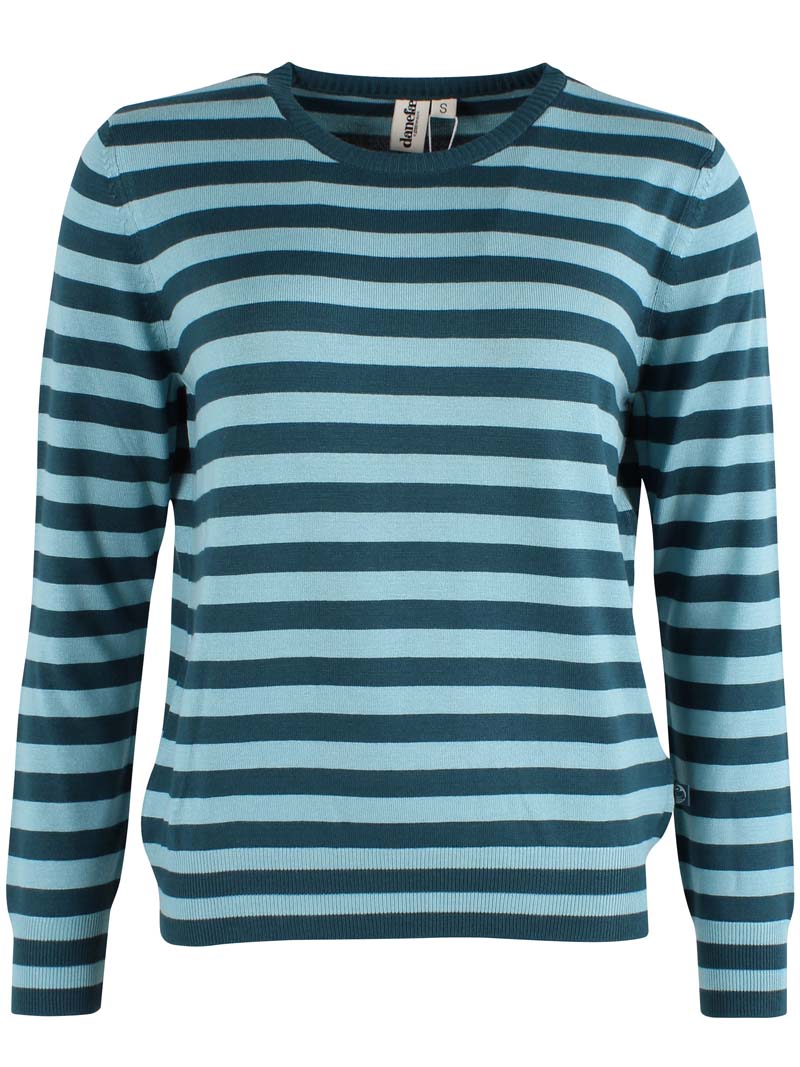 Sweater med striber til dame