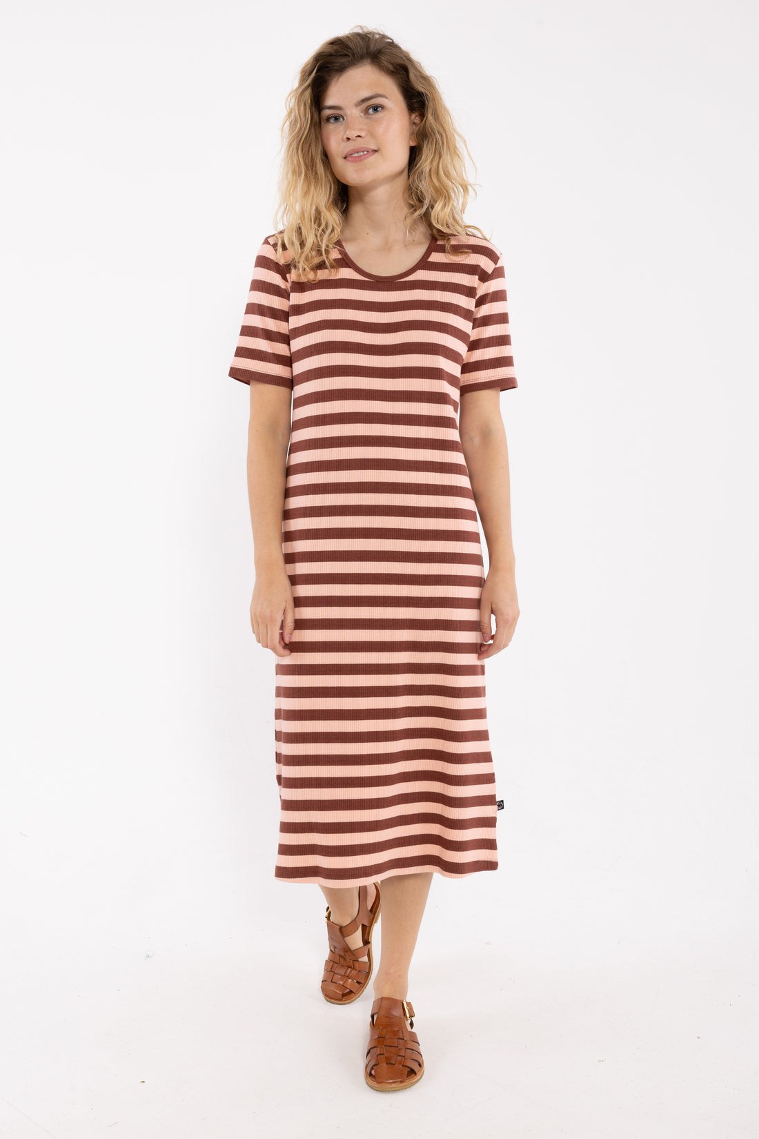 ESS - Danesister SS Dress Dk Brick/Powder
