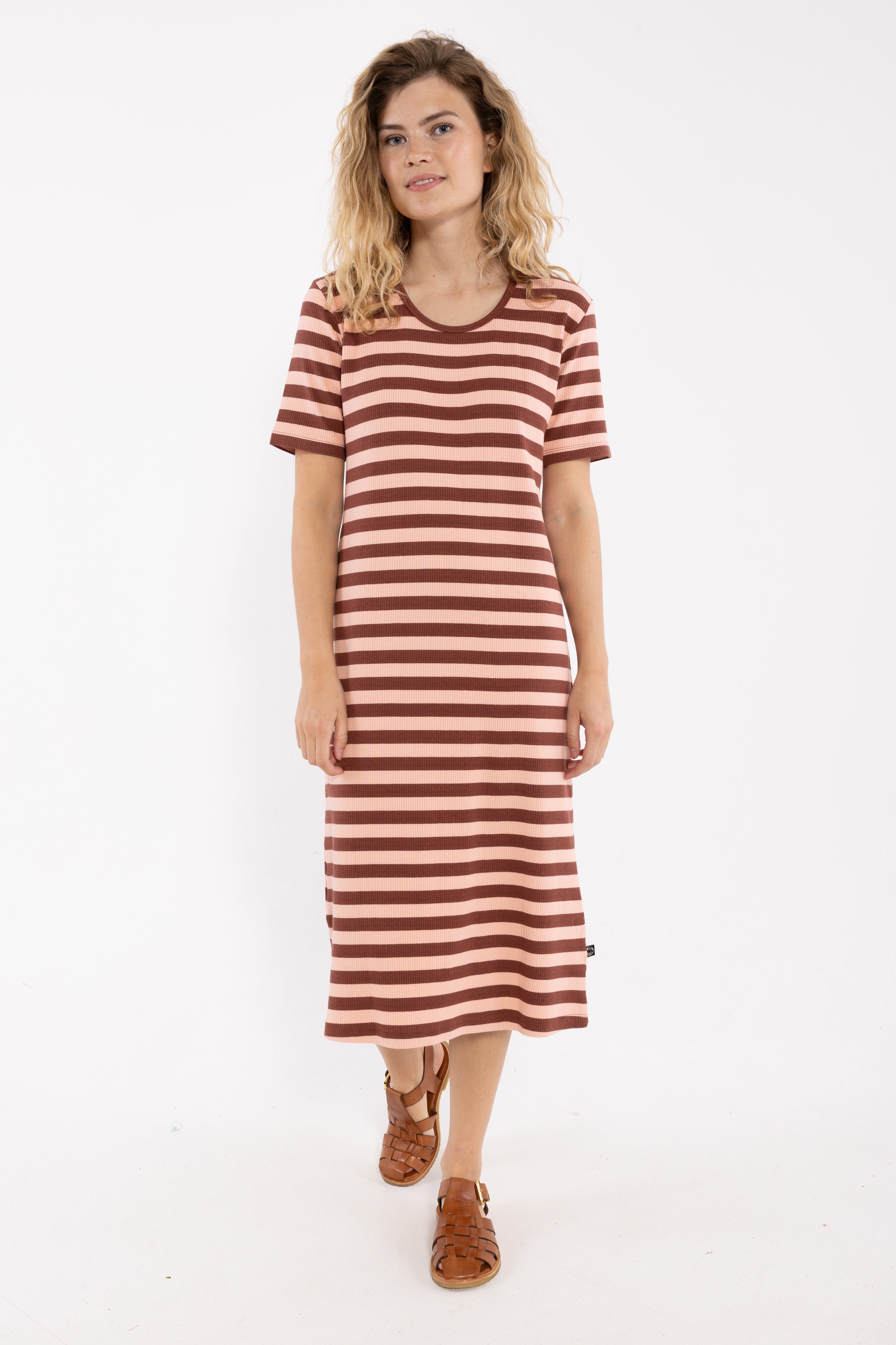 ESS - Danesister SS Dress Dk Brick/Powder