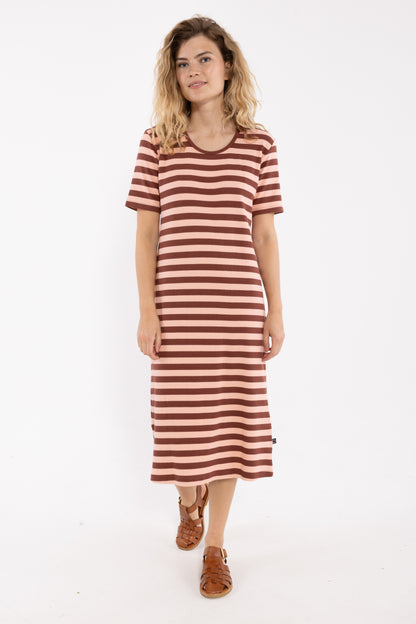 ESS - Danesister SS Dress Dk Brick/Powder