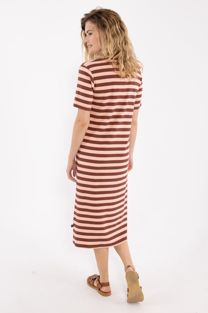 ESS - Danesister SS Dress Dk Brick/Powder