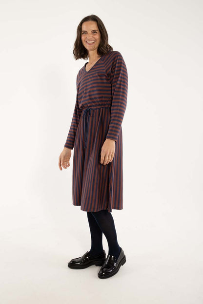 Danouioui Modal Dress Dk Navy/Dk Merlot