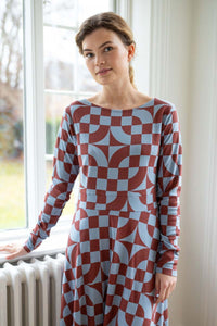 Daneviborg LS Interlock Dress Lt Blue Grey CHECKITOUT