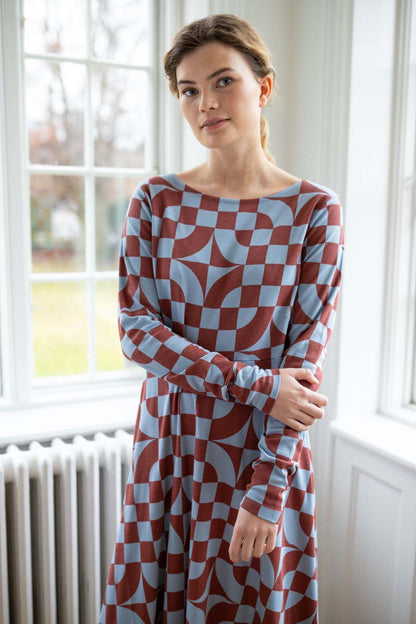 Daneviborg LS Interlock Dress Lt Blue Grey CHECKITOUT