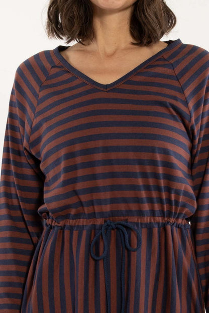 Danouioui Modal Dress Dk Navy/Dk Merlot