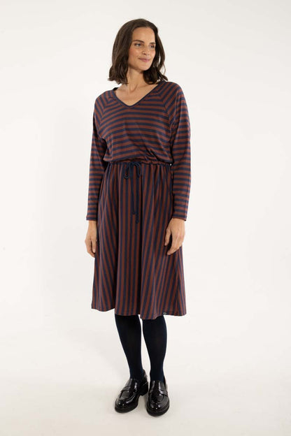 Danouioui Modal Dress Dk Navy/Dk Merlot