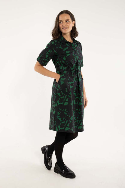 Danesusanne Poplin Dress Dk Pine BRAMBLE