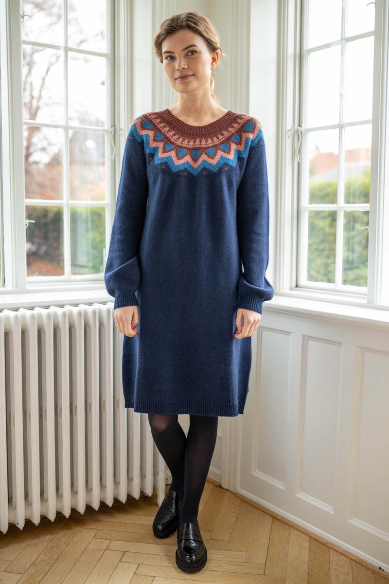 Danesukkertop Wool Sweater Dress Dk Navy