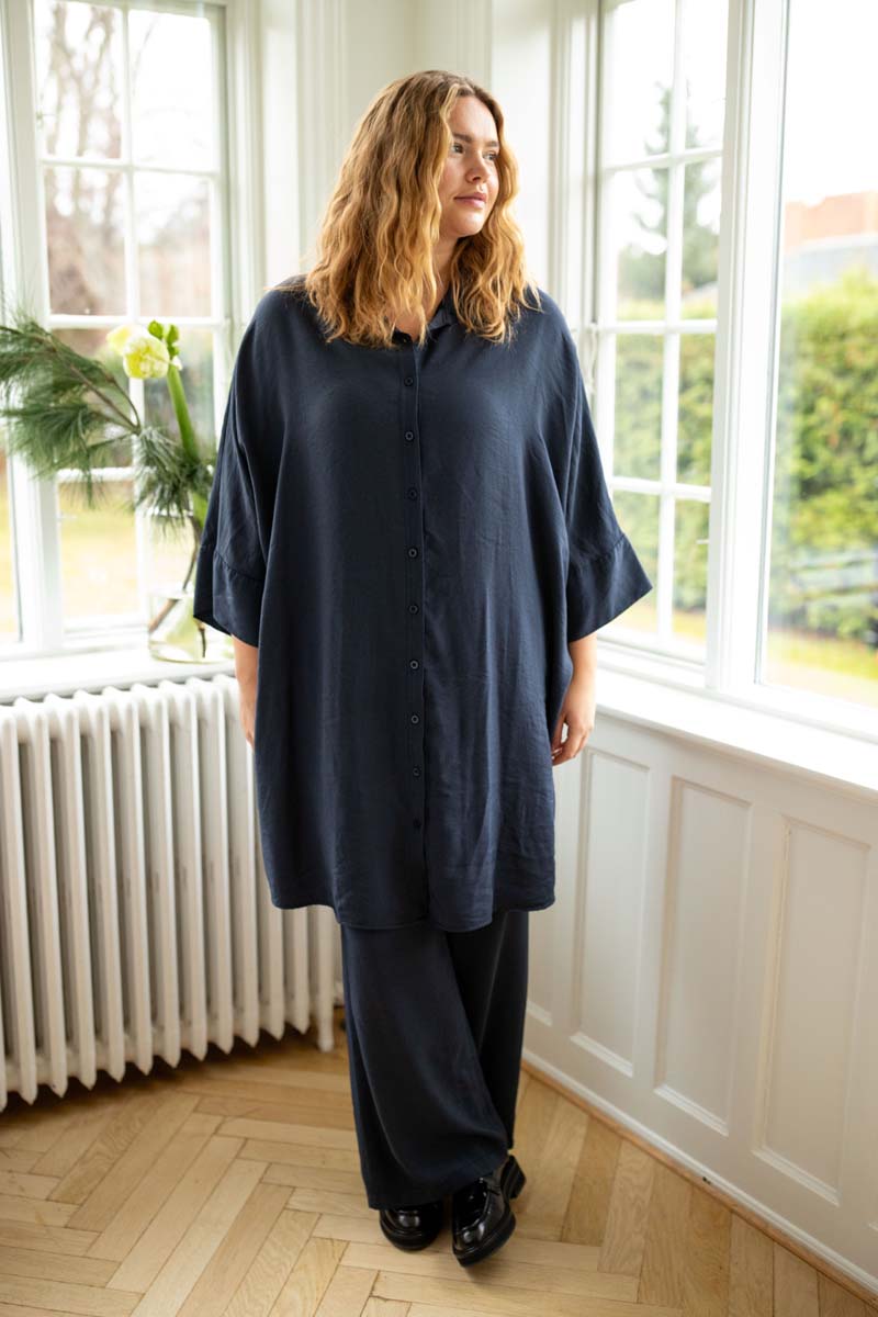 Danemonsoon Heavy Viscose Tunic Dk Navy