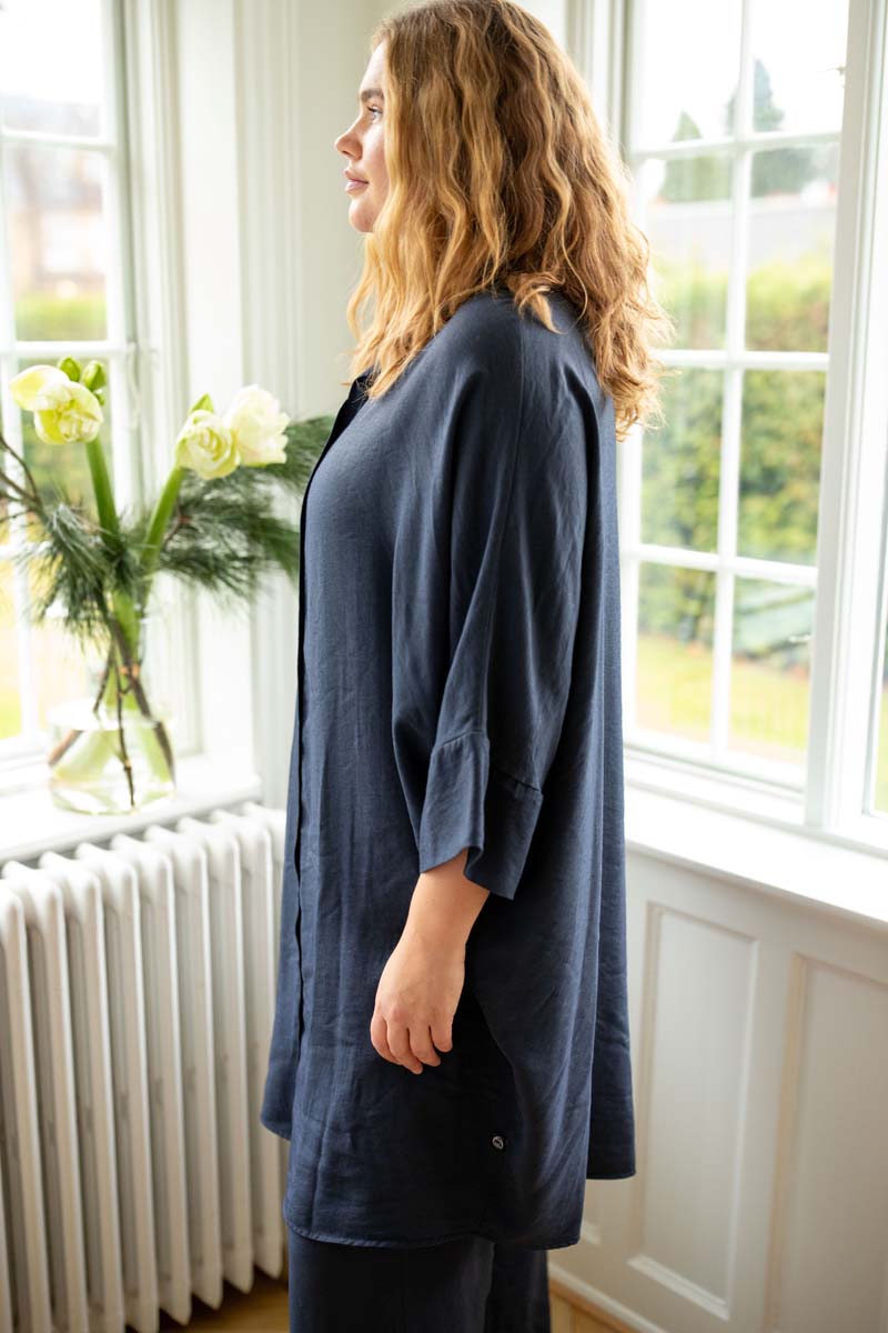 Danemonsoon Heavy Viscose Tunic Dk Navy