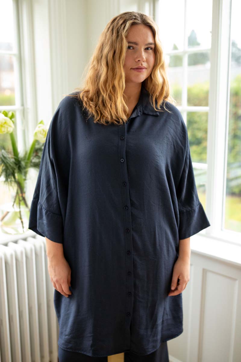 Danemonsoon Heavy Viscose Tunic Dk Navy