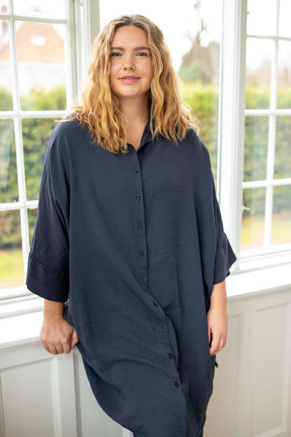 Danemonsoon Heavy Viscose Tunic Dk Navy