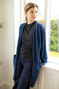 Danoffice Glitter Cardigan Dk Navy