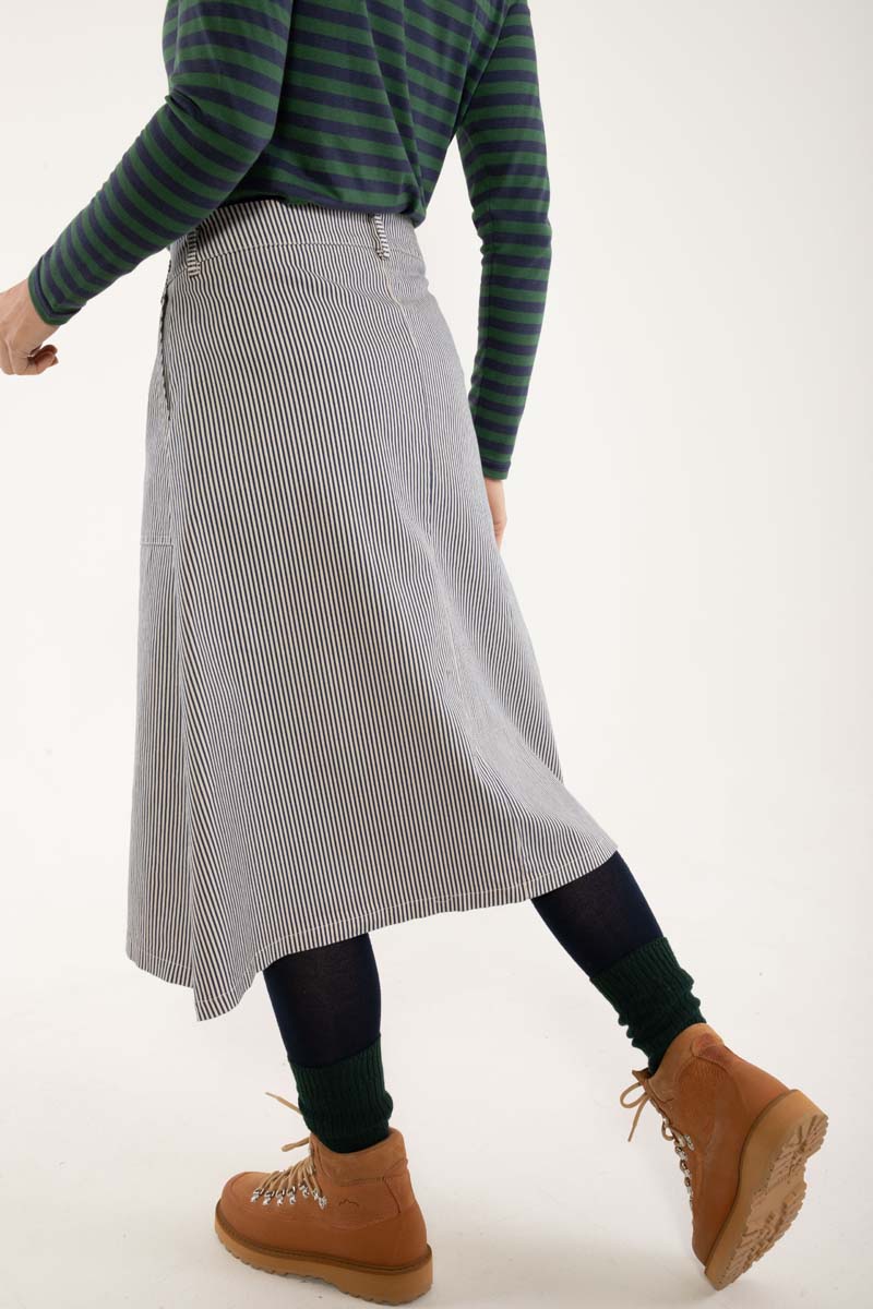 Danesweetie Stretch Canvas Skirt Dk Navy/Chalk