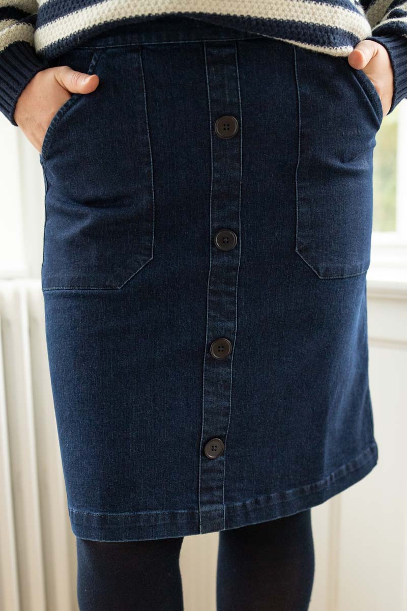 Fin nederdel i denim til kvinder