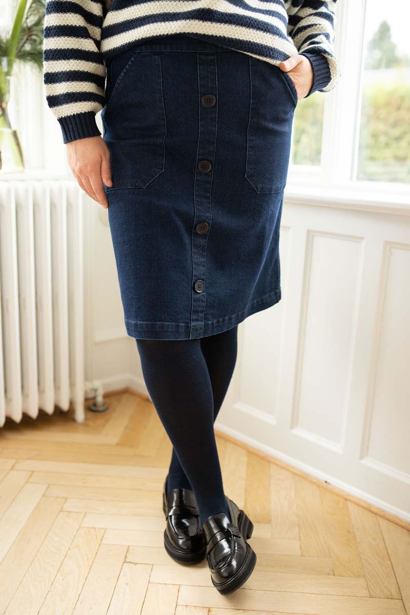 Fin nederdel i denim til kvinder
