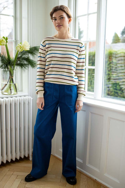 Danedaisy Stretch Canvas Pants Warm Blue/Dk Navy