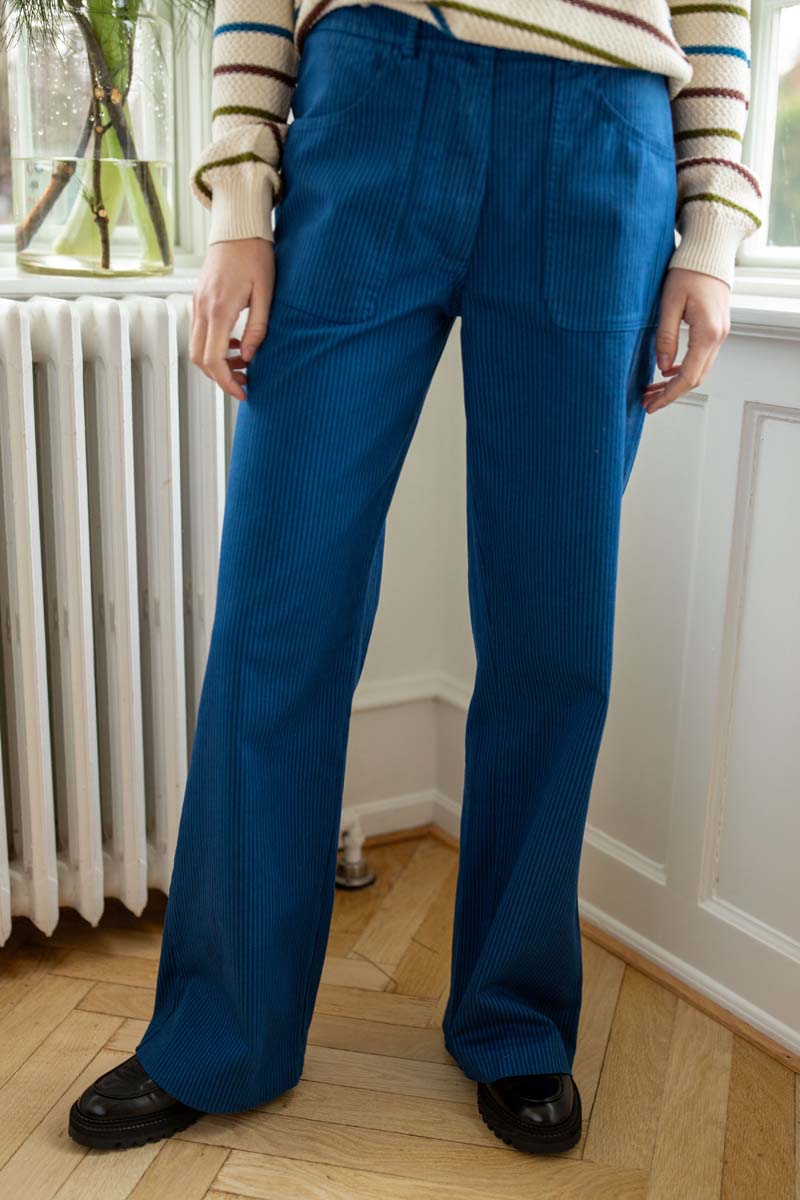 Danedaisy Stretch Canvas Pants Warm Blue/Dk Navy