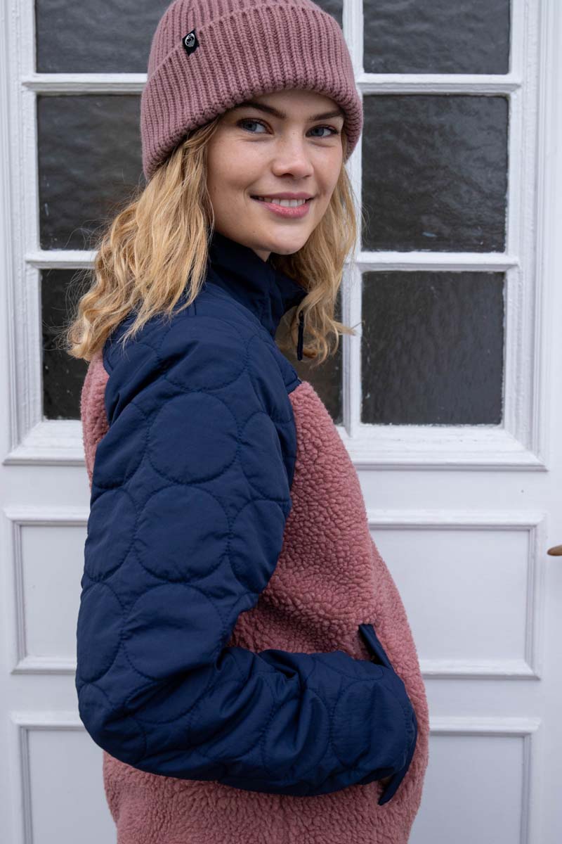 Danehazel Fleece Zip-Up Dk Navy/Rose Beige
