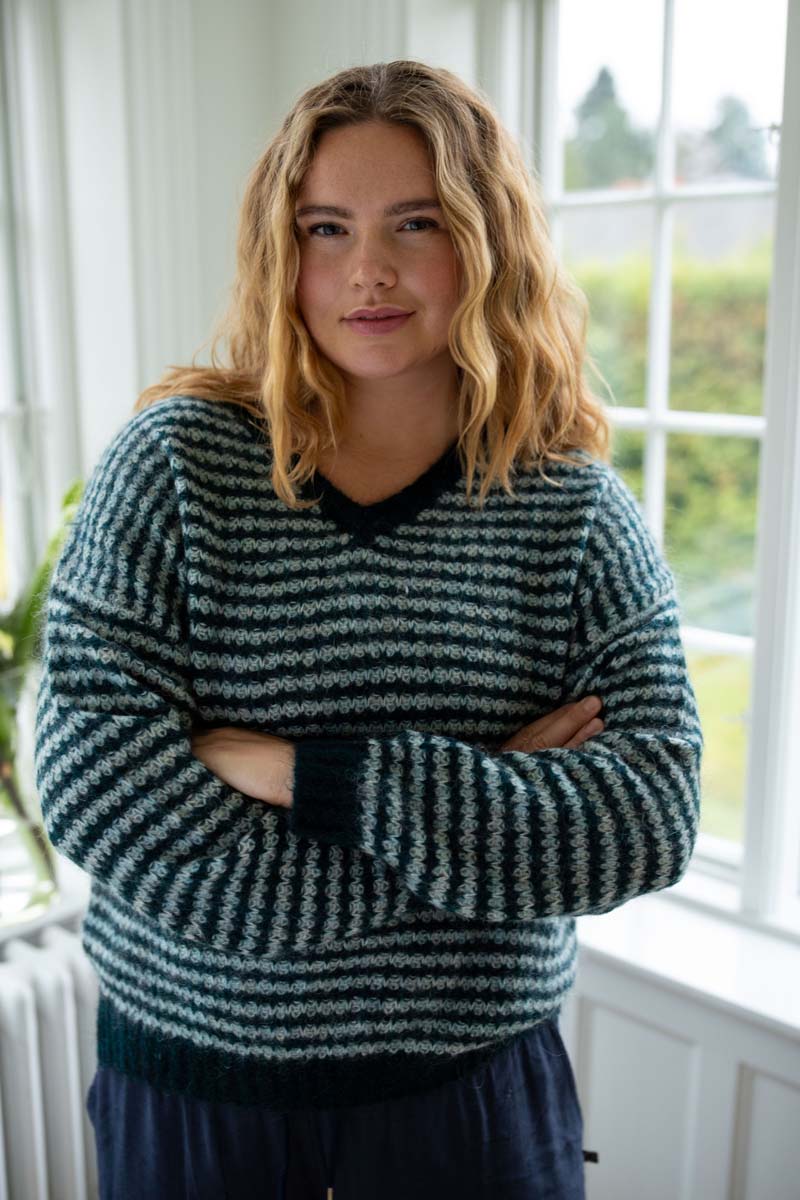 Dane Relative Alpaca Sweater Dk Slate/Lt Blue Grey 
