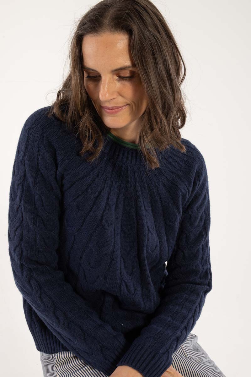 Danecable Knit Wool Sweater Dk Navy