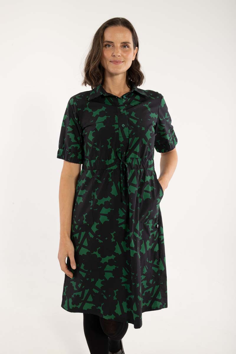 Danesusanne Poplin Dress Dk Pine BRAMBLE
