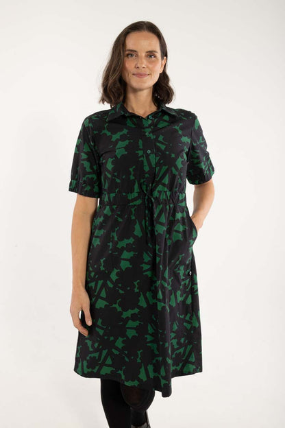 Danesusanne Poplin Dress Dk Pine BRAMBLE