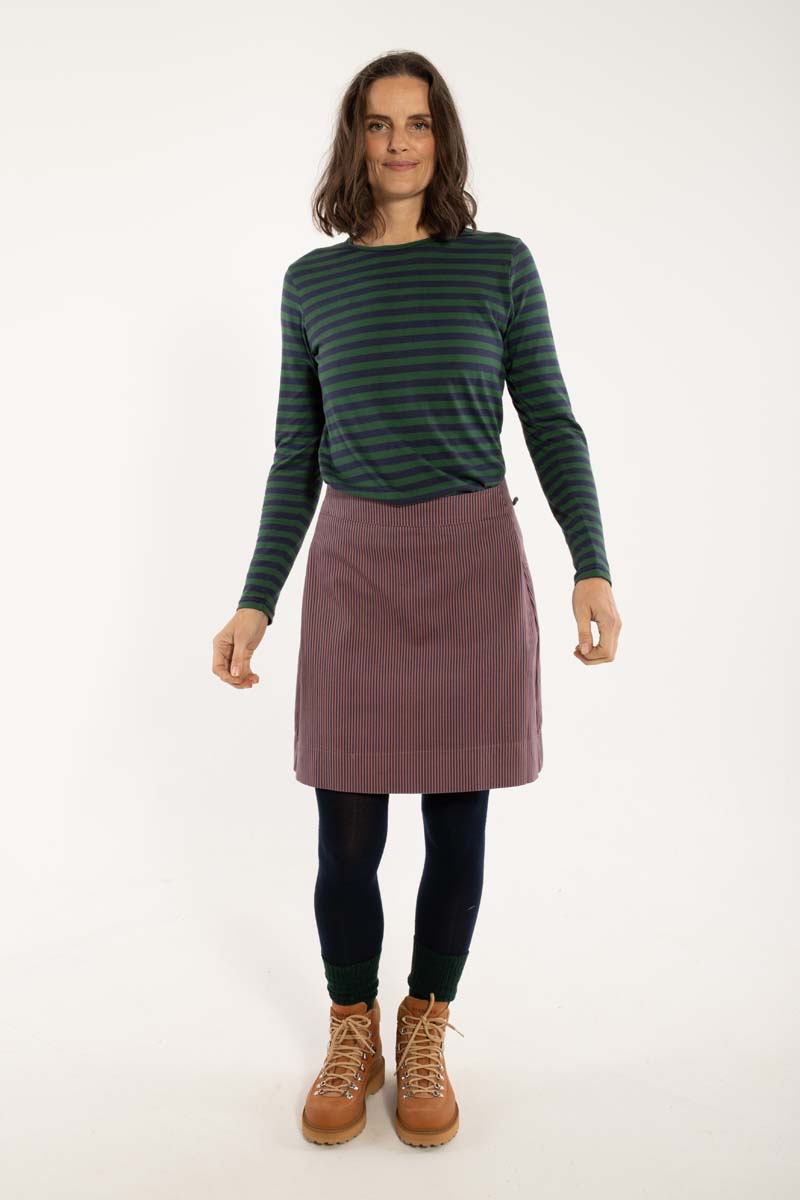 Danelondon Stretch Canvas Skirt Rose/Dk Navy