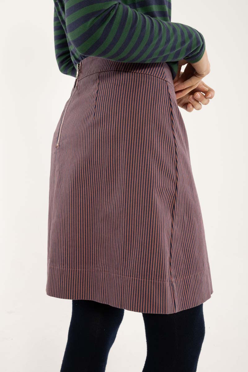 Danelondon Stretch Canvas Skirt Rose/Dk Navy