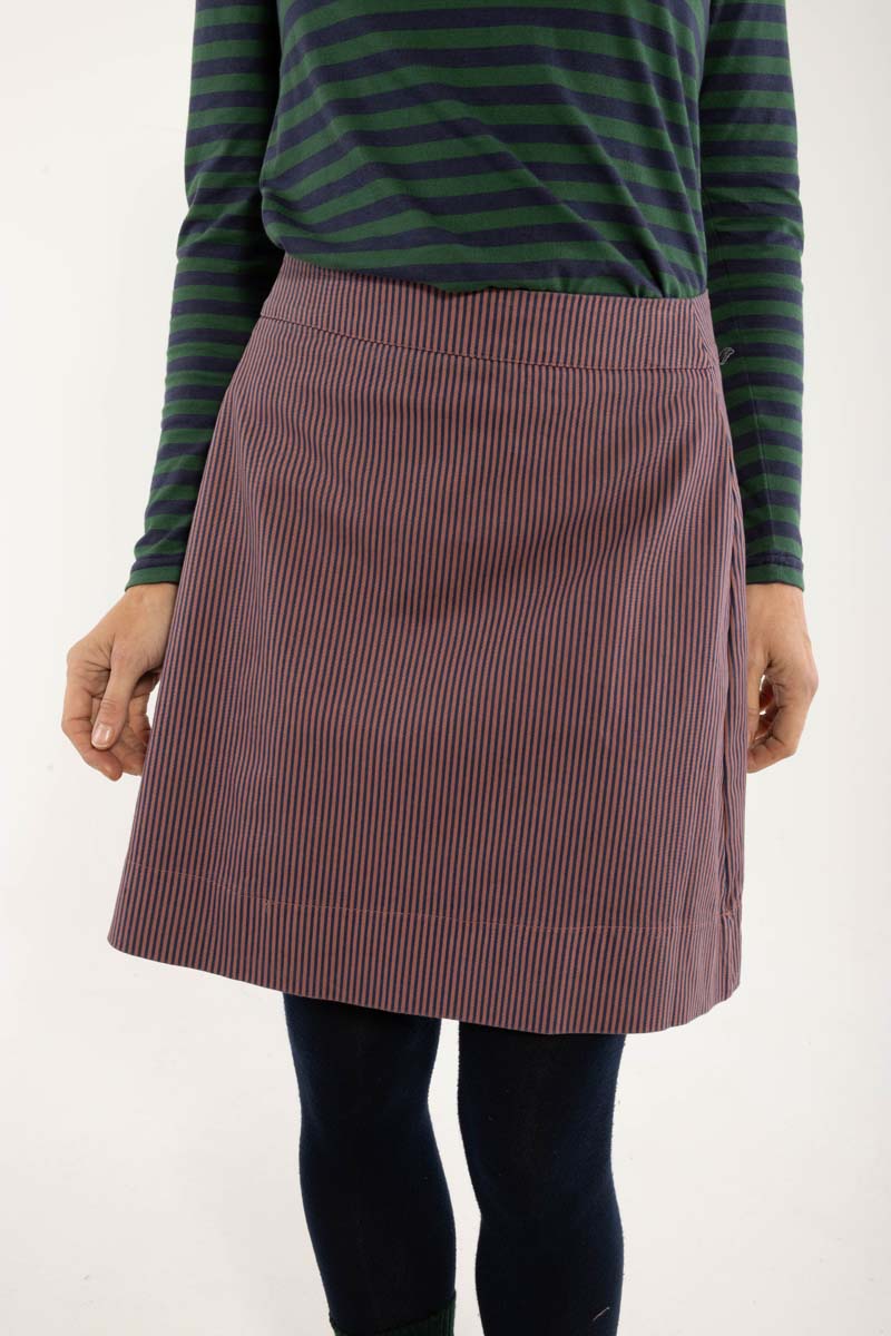 Danelondon Stretch Canvas Skirt Rose/Dk Navy