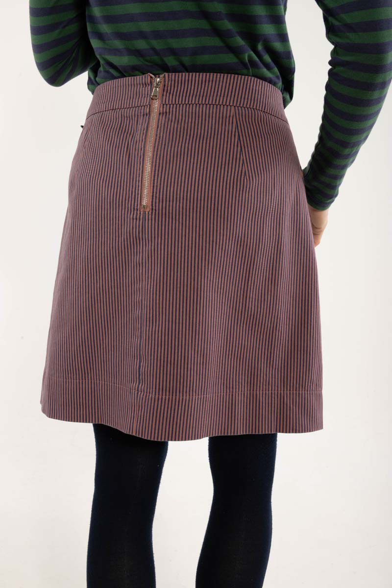 Danelondon Stretch Canvas Skirt Rose/Dk Navy