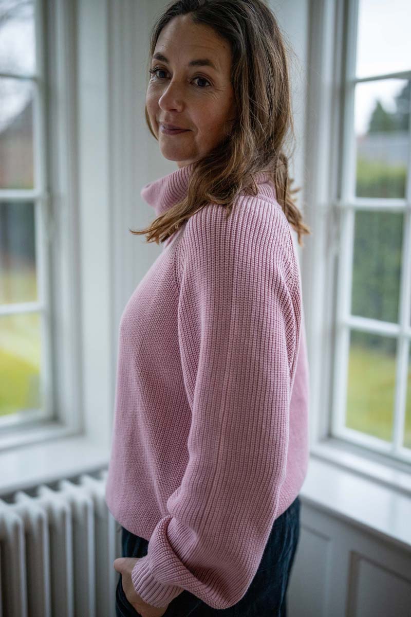 Danecountry Cotton Rollneck Sweater Cold Pink
