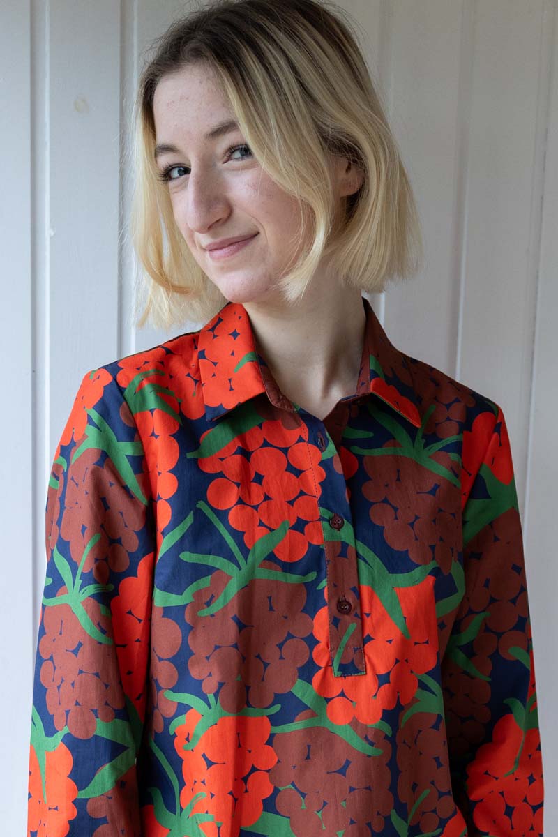 Danecarnation Poplin Dress Bright Red MAXIBERRY