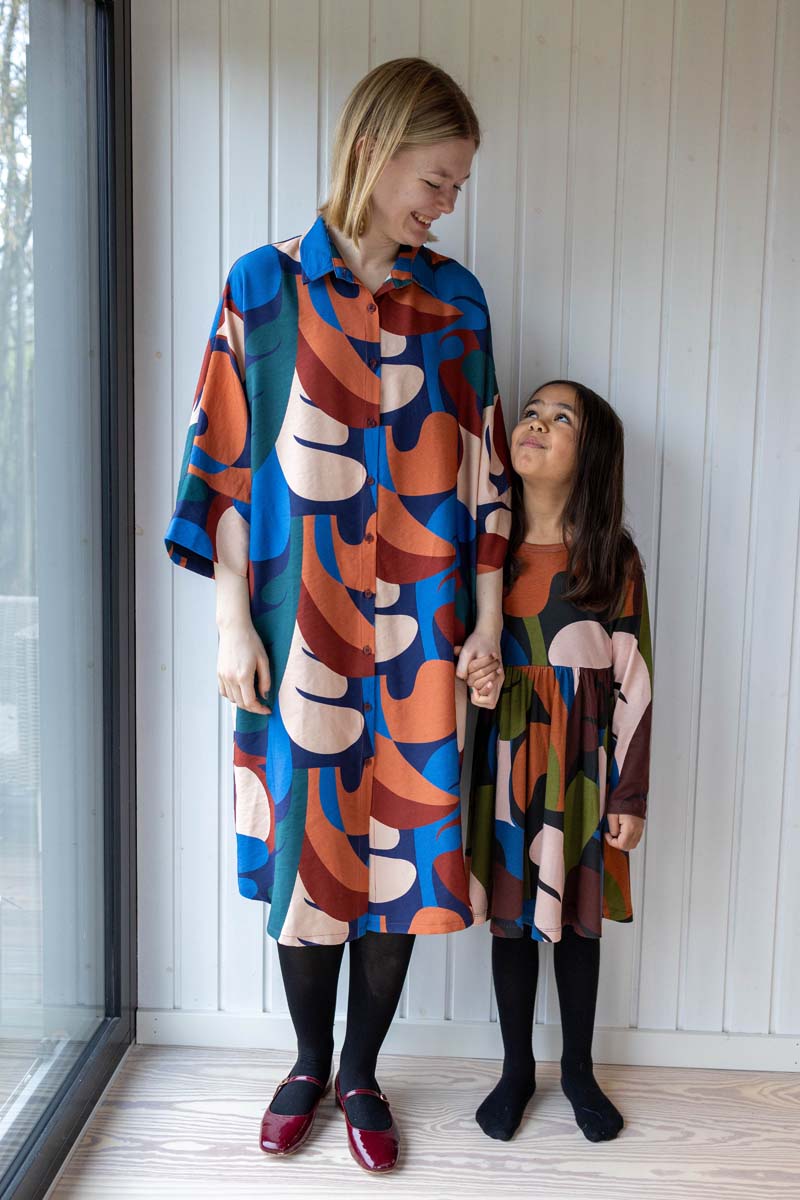 Danetiki Heavy Viscose Dress Warm Blue TROPS