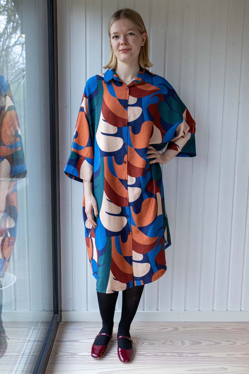 Danetiki Heavy Viscose Dress Warm Blue TROPS