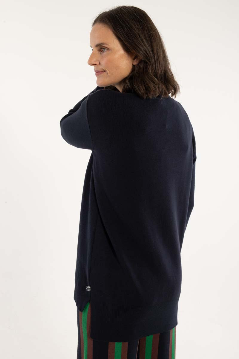 Danemembership Viscose Cardigan Dk Navy