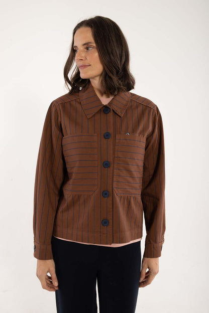 Daneprairie Stretch Canvas Jacket Brown/Dk Navy