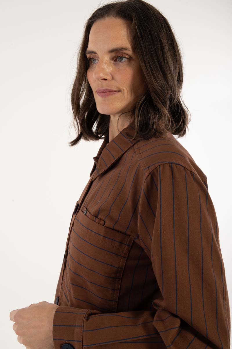 Daneprairie Stretch Canvas Jacket Brown/Dk Navy