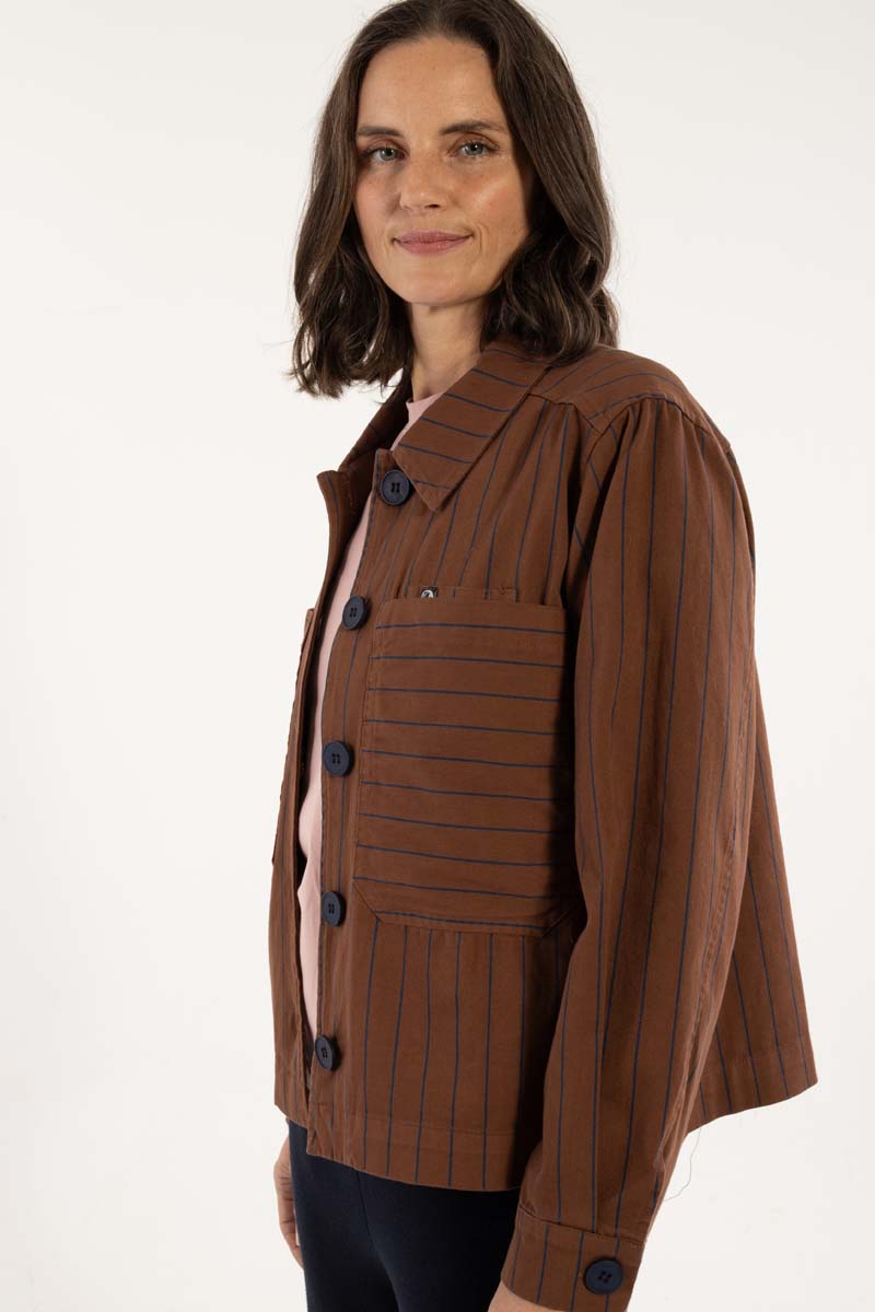 Daneprairie Stretch Canvas Jacket Brown/Dk Navy