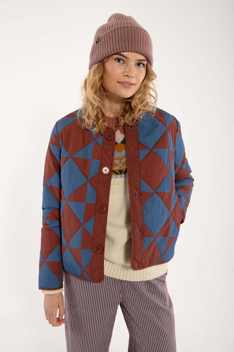 Daneland AOP Thermo Jacket Dk Brick/Warm Blue DIAMETRIC