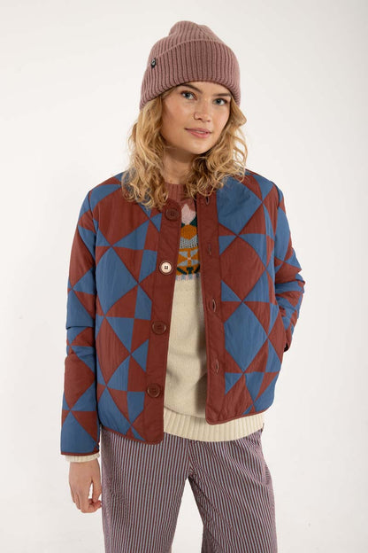 Daneland AOP Thermo Jacket Dk Brick/Warm Blue DIAMETRIC