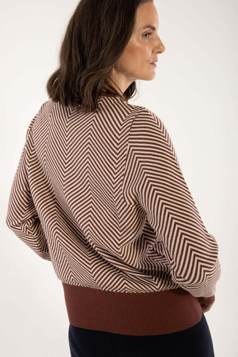 Danefox Cotton Sweater Dk Merlot/Chalk