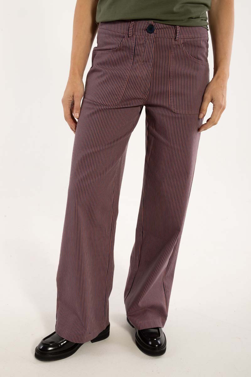 Danedaisy Stretch Canvas Pants Rose/Dk Navy