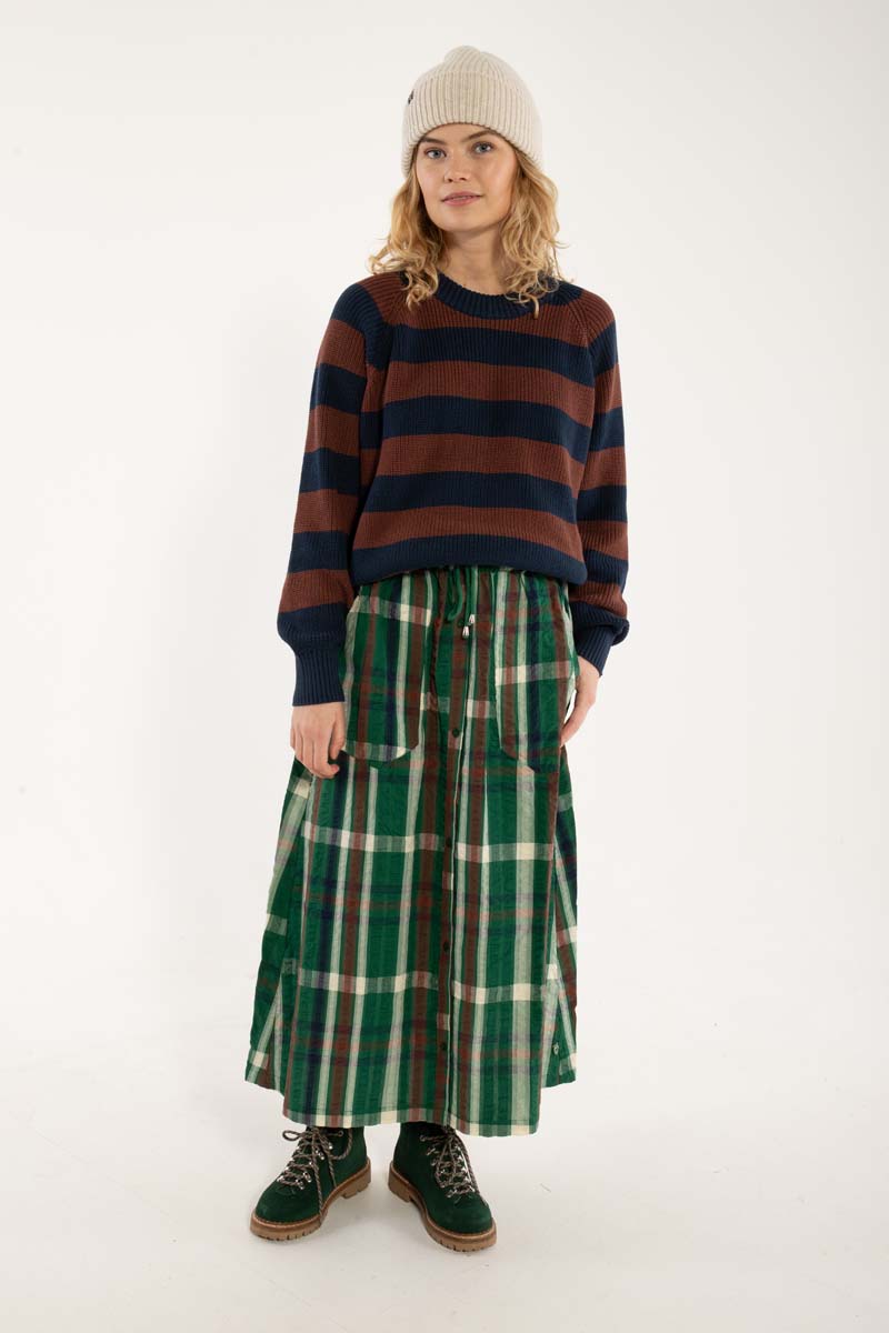 Stribet sweater i tung bomuldsstrik-4